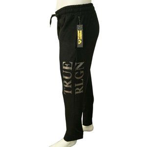 NWT TRUE RELIGION AUTHENTIC MENS BLACK SLEEPWEAR JOGGER SWEATPANTS SIZE S